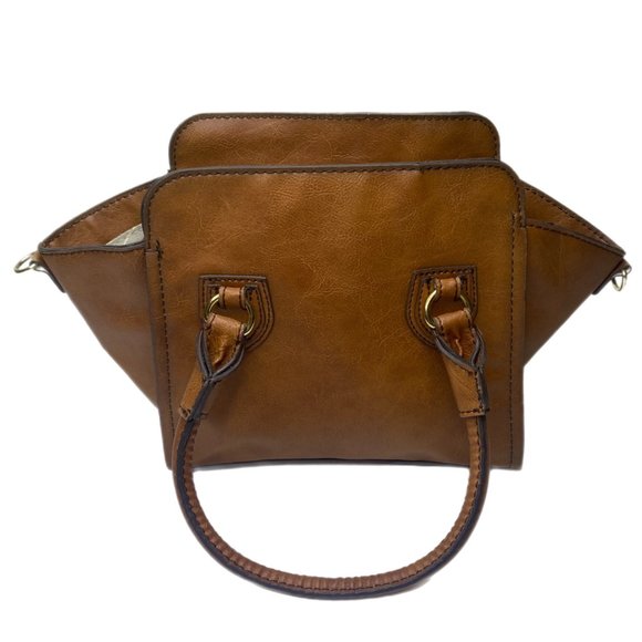 London Fog Brown Leather Hand or Shoulder Bag w/Adjustable & Removable Strap - Picture 4 of 15